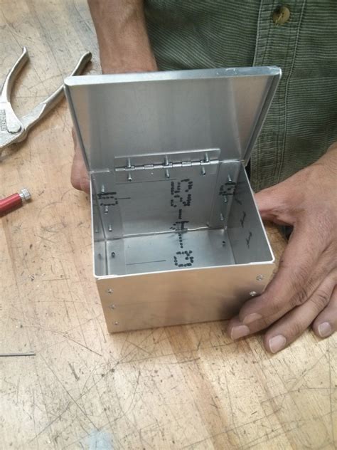 small metal box with lid blueprint|riveting metal box with lid.